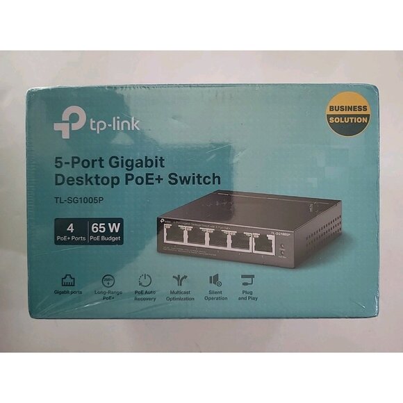 TP-Link TL-SG1005P 5-Port Gigabit Desktop PoE Switch ver 5.6 NEW FACTORY SEALED - Picture 1 of 11
